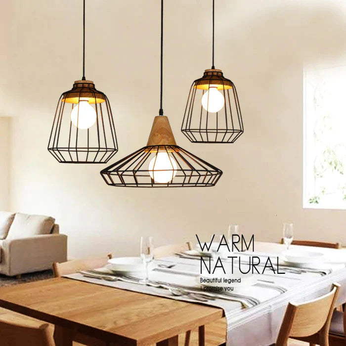 American Country Individual Log Chandelier Nordic Inn B & Restaurant Bedroom Simple Retro Iron Wire
