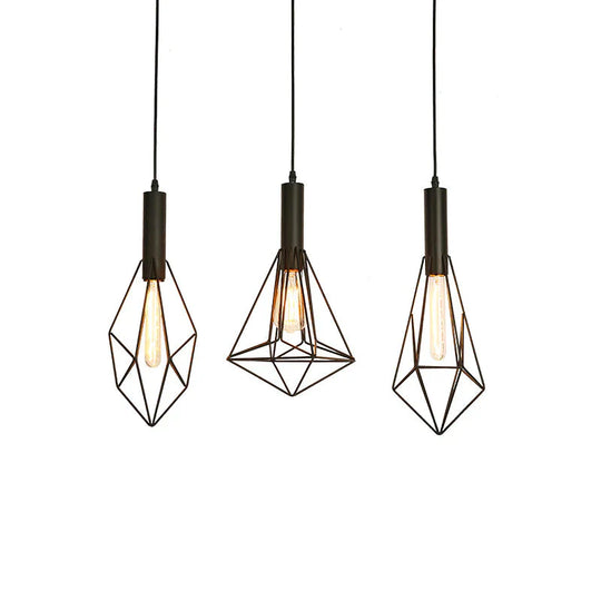 Decorative Chandelier Creative Post - Modern Restaurant Bar Iron Single Dia Deng Retro Lamps Three