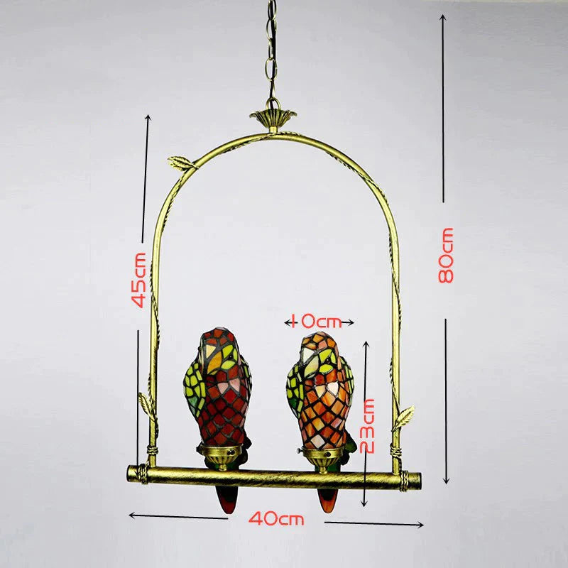 Creative Parrot Chandelier Retro Lighting Fixtures Pendant