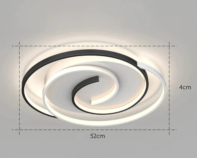 Nordic Simple Modern Atmosphere Light Luxury Living Room Bedroom Ceiling Lamp Black / C Tri - Color