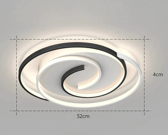 Nordic Simple Modern Atmosphere Light Luxury Living Room Bedroom Ceiling Lamp Black / C Tri - Color