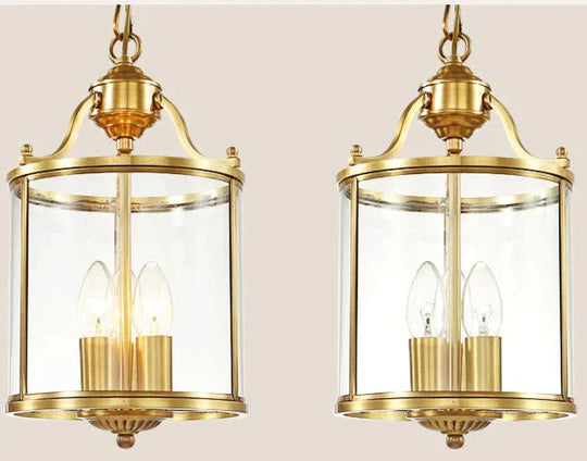 Bar Porch Corridor Chandelier Simple Copper Dining Room Study Balcony Pendant