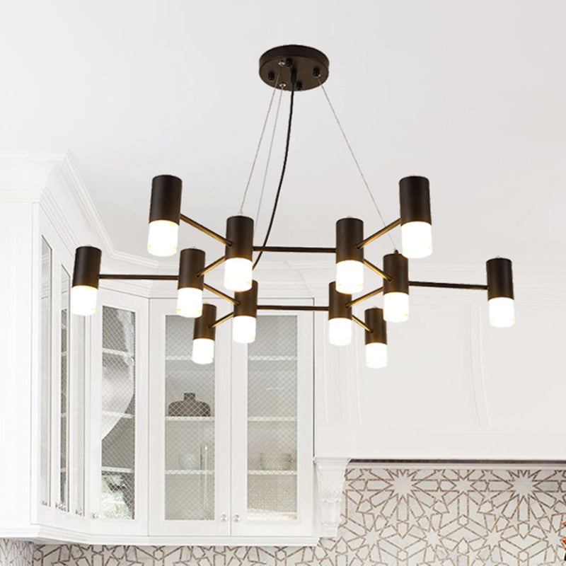 Julia - Black Modern Finish Hanging Light Honeycomb Metal Chandelier For Restaurant Cottage