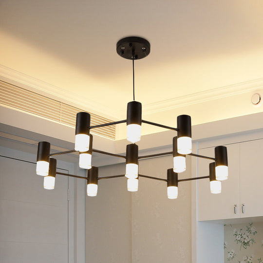 Julia - Black Modern Finish Hanging Light Honeycomb Metal Chandelier For Restaurant Cottage