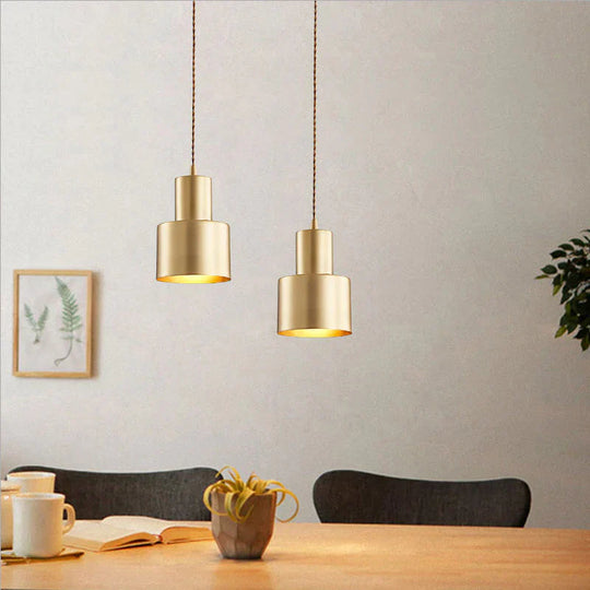 Nordic Solid Wood All - Copper Living Room Creative Aisle Bedroom Walnut Bedside Chandelier Pendant