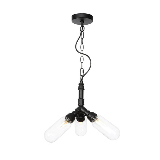 Elisa - Vintage Water Pipe Chandelier Pendant Light 2/3/4 - Light Iron Led Hanging Ceiling Lamp In