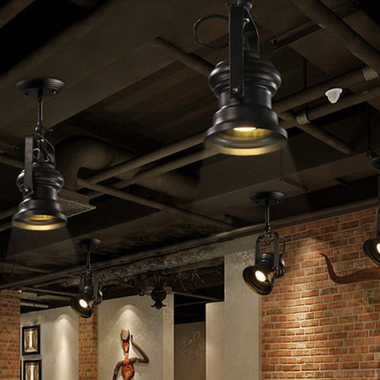 Industrial Style Semi Flush Mount Light Fixture 1 - Light Metal Camera Spotlight Mount Lamp In