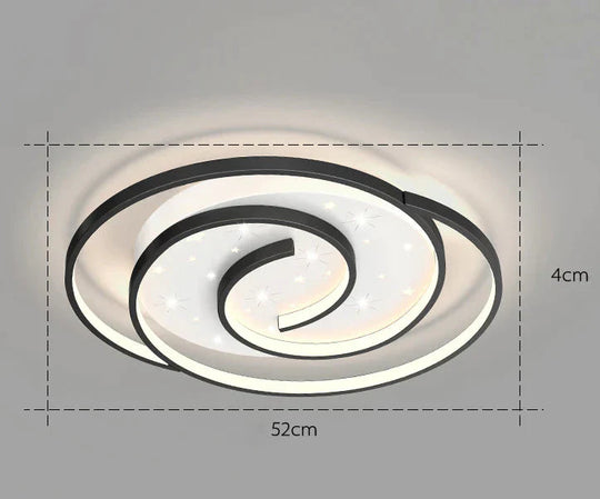 Nordic Simple Modern Atmosphere Light Luxury Living Room Bedroom Ceiling Lamp Black / D Tri - Color