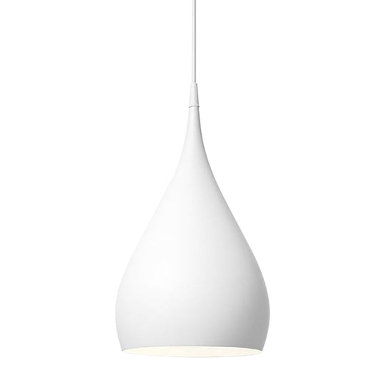 Simona - Modern 6.5/10 Wide Teardrop Pendant Lighting Metal 1 Light Black/White/Red Hanging