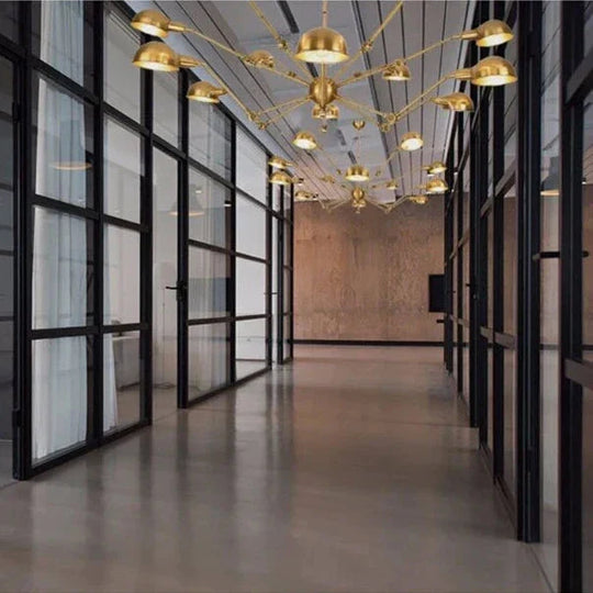 Retro Loft Spider Pendant Light Led E27 Industrial Novelty Golden Hanging Lamp For Living Room