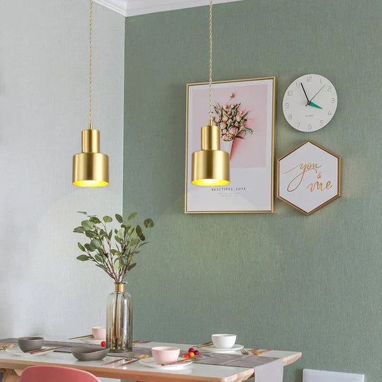 Nordic Solid Wood All - Copper Living Room Creative Aisle Bedroom Walnut Bedside Chandelier Pendant