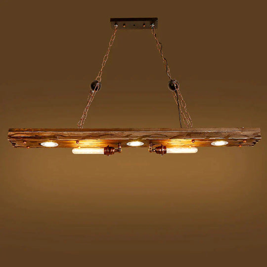 Vintage Creative Candlestick Chandelier Loft Industrial Style Restaurant Cafe Bar Wooden Strip