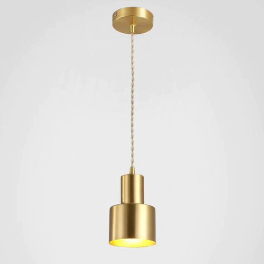Nordic Solid Wood All - Copper Living Room Creative Aisle Bedroom Walnut Bedside Chandelier Single