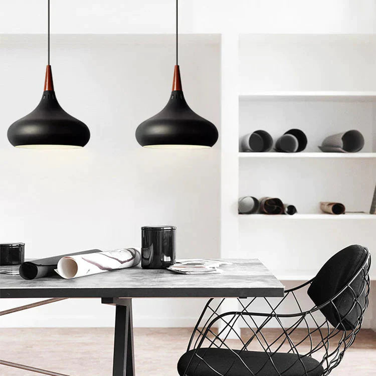 Nordic Single - Headed Wooden Dining Chandelier Personality Creativity Macaroon Color Balcony