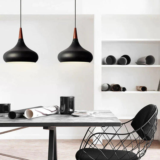 Nordic Single - Headed Wooden Dining Chandelier Personality Creativity Macaroon Color Balcony