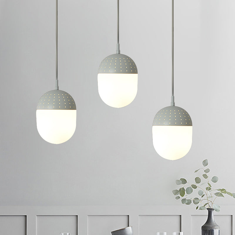 Addison - Nordic Globe/Ellipse Suspension Light With Opal White Glass Shade Metal 1