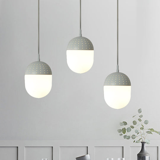 Addison - Nordic Globe/Ellipse Suspension Light With Opal White Glass Shade Metal 1