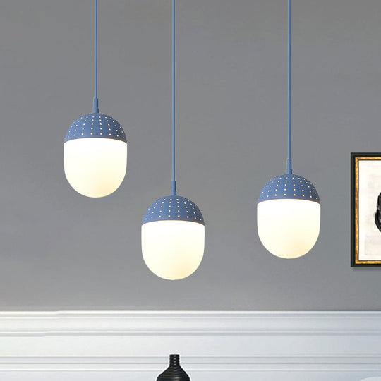 Addison - Nordic Globe/Ellipse Suspension Light With Opal White Glass Shade Metal 1