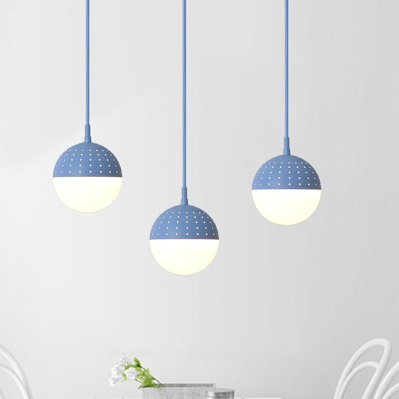 Addison - Nordic Globe/Ellipse Suspension Light With Opal White Glass Shade Metal 1