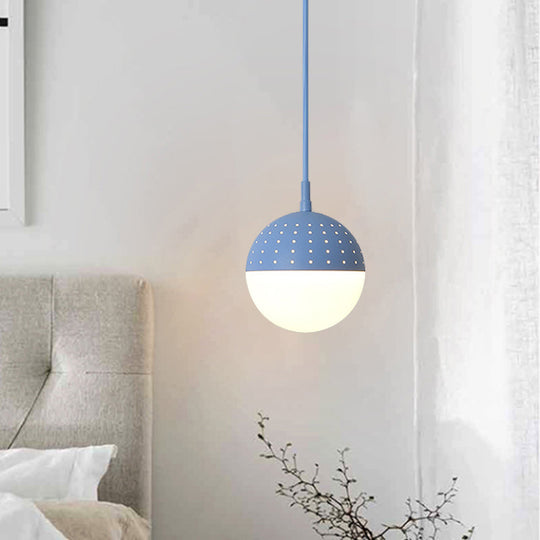 Addison - Nordic Globe/Ellipse Suspension Light With Opal White Glass Shade Metal 1