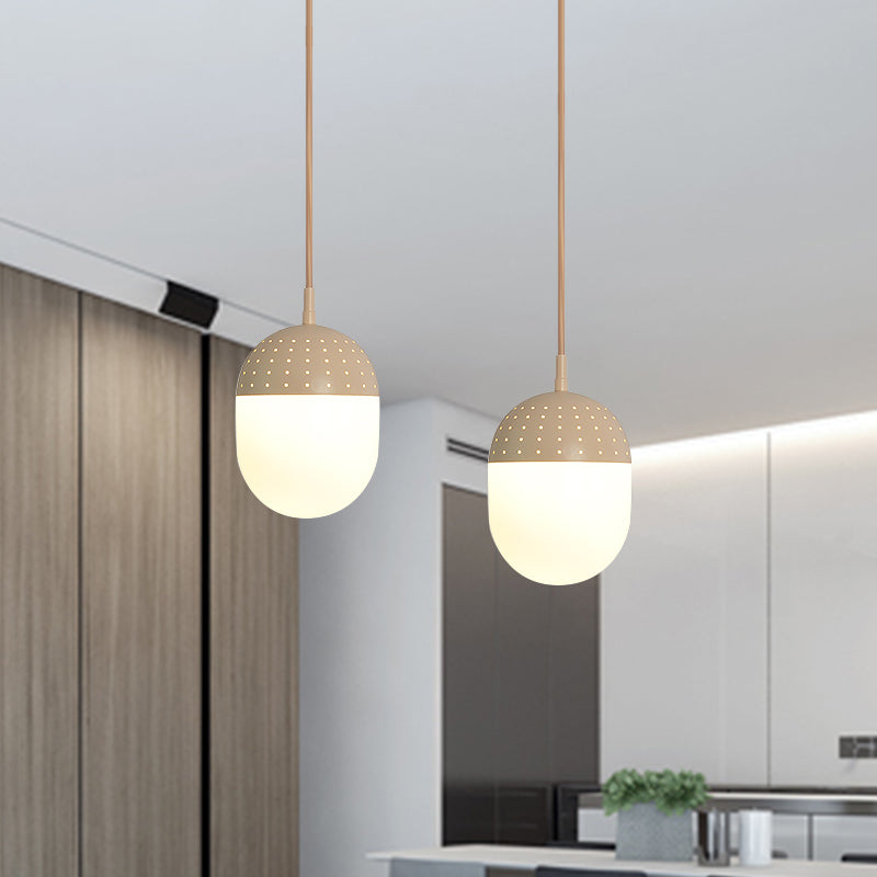 Addison - Nordic Globe/Ellipse Suspension Light With Opal White Glass Shade Metal 1