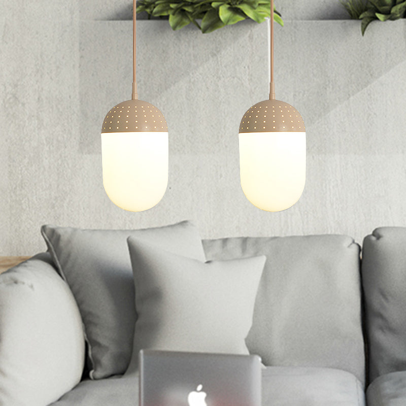 Addison - Nordic Globe/Ellipse Suspension Light With Opal White Glass Shade Metal 1