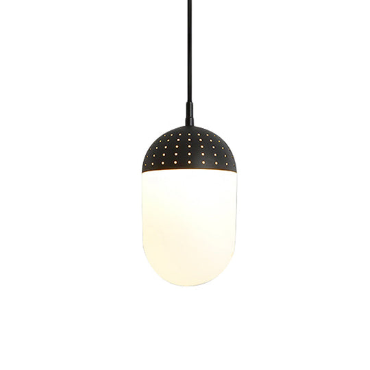 Addison - Nordic Globe/Ellipse Suspension Light With Opal White Glass Shade Metal 1
