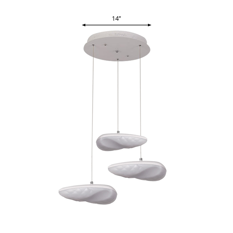 Ava - White Geometric Down Lighting Simplicity 3/7 Heads Led Metal Hanging Light With Round/Linear