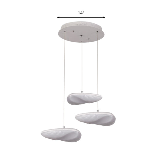 Ava - White Geometric Down Lighting Simplicity 3/7 Heads Led Metal Hanging Light With Round/Linear