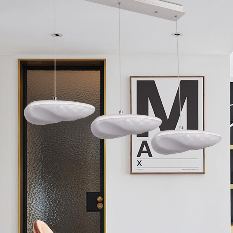 Ava - White Geometric Down Lighting Simplicity 3/7 Heads Led Metal Hanging Light With Round/Linear