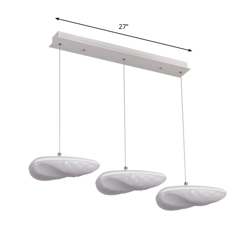 Ava - White Geometric Down Lighting Simplicity 3/7 Heads Led Metal Hanging Light With Round/Linear