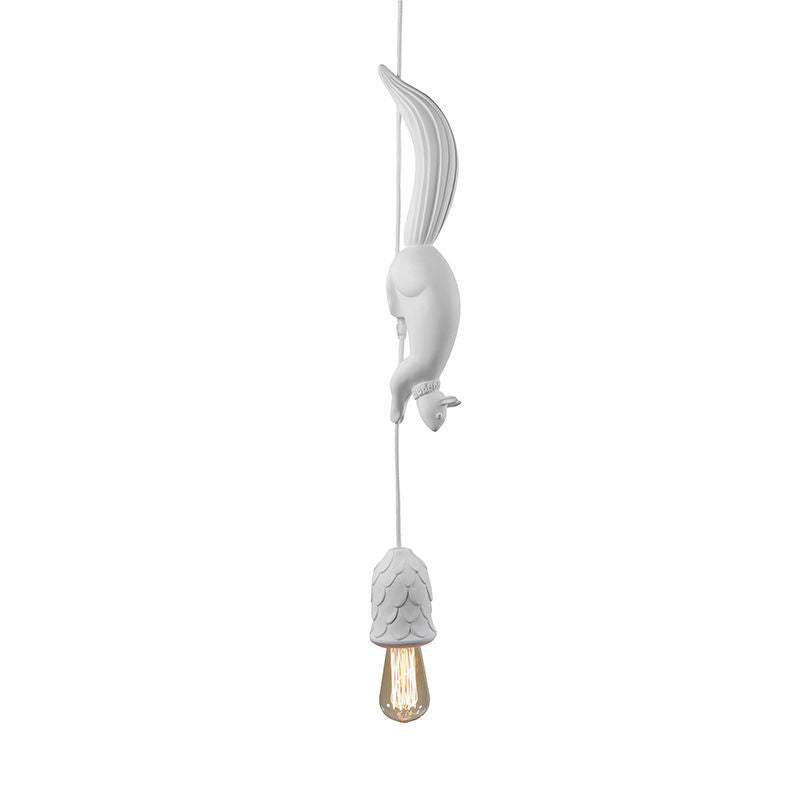 Bunda - Pinecone Warehouse Shape Hanging Lamp 1 Light Resin Ceiling Pendant In White/Pink/Blue With