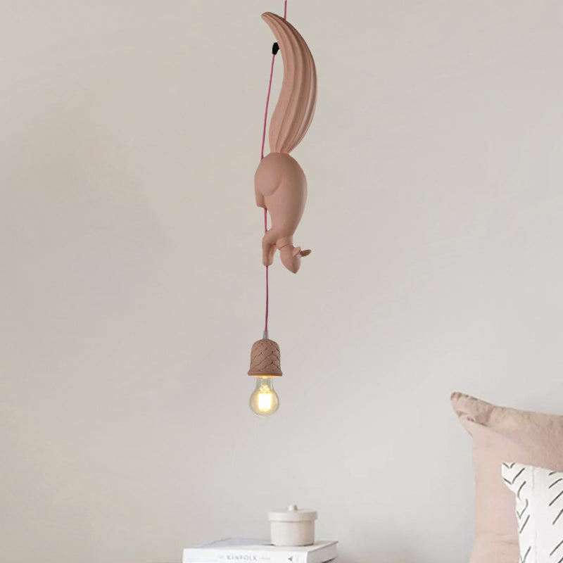 Bunda - Pinecone Warehouse Shape Hanging Lamp 1 Light Resin Ceiling Pendant In White/Pink/Blue With