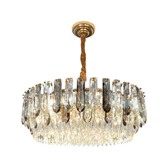 Modern 9 Heads Crystal Round Living Room Chandeliers