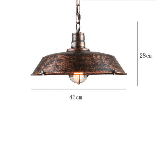 Retro Personality Art Guest Dining Room Lamp Single Head Bar Lid Chandelier Rust Without Net /