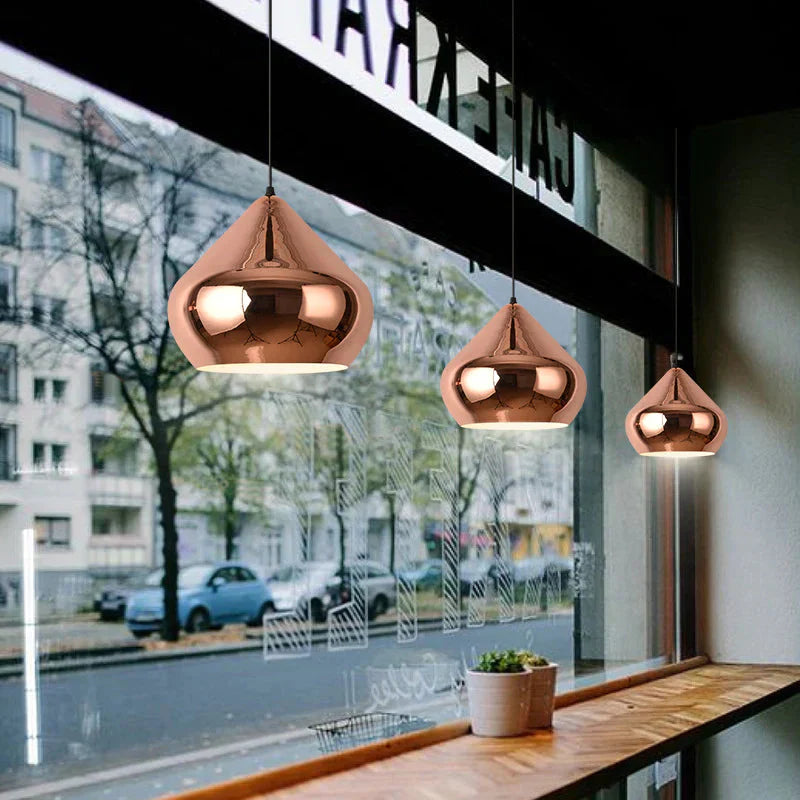 Nordic Modern Simple Gold Round Single - Headed Restaurant Chandelier Pendant