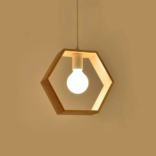 Simple Restaurant Chandelier Solid Wood C / No Bulb Pendant