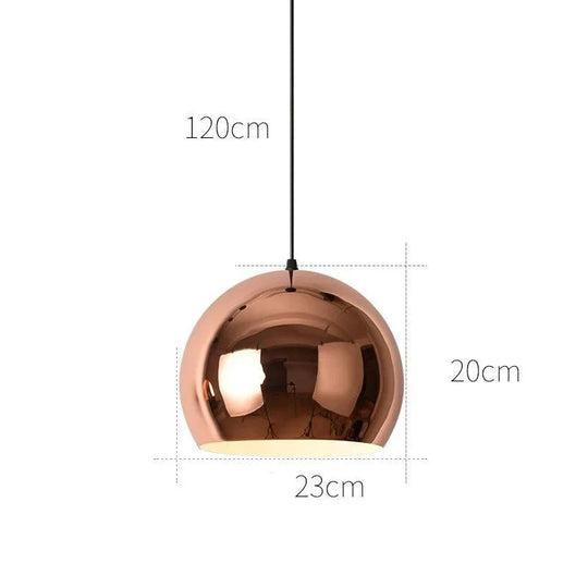Nordic Modern Simple Gold Round Single - Headed Restaurant Chandelier D 23Cm Rose Gold / No Light