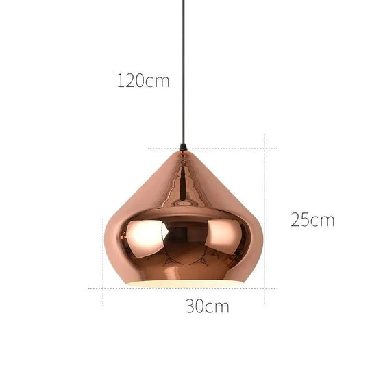 Nordic Modern Simple Gold Round Single - Headed Restaurant Chandelier B 30Cm Rose Gold / No Light