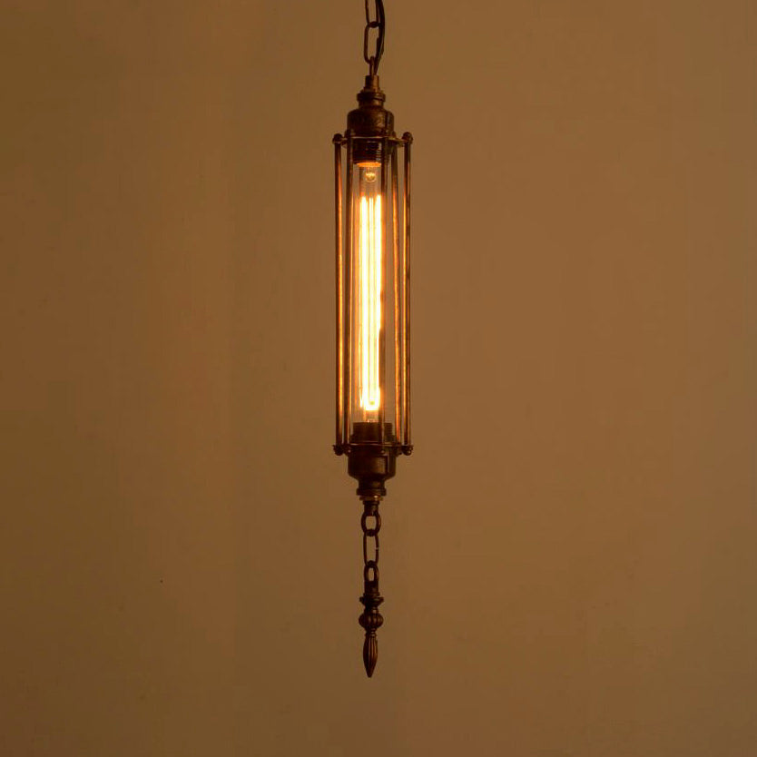Scheddi - Rustic 1 Head Pendant Lighting With Wire Guard Wrought Iron Farmhouse Style Restaurant