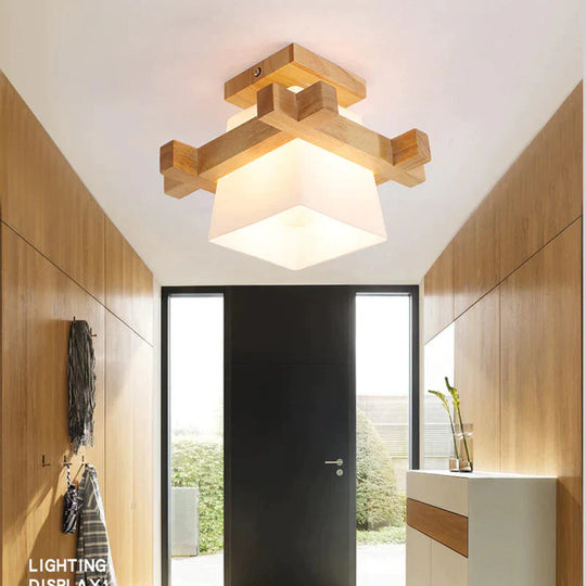 Solid Wood Aisle Lamp Simple Art Restaurant Corridor Porch Wooden Ceiling