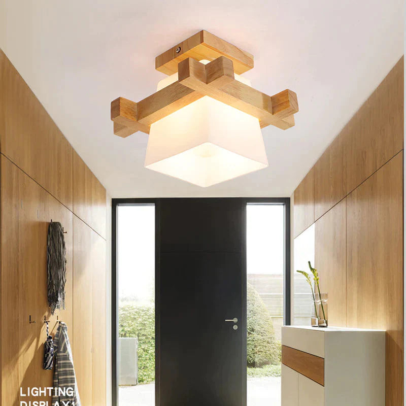 Solid Wood Aisle Lamp Simple Art Restaurant Corridor Porch Wooden Ceiling