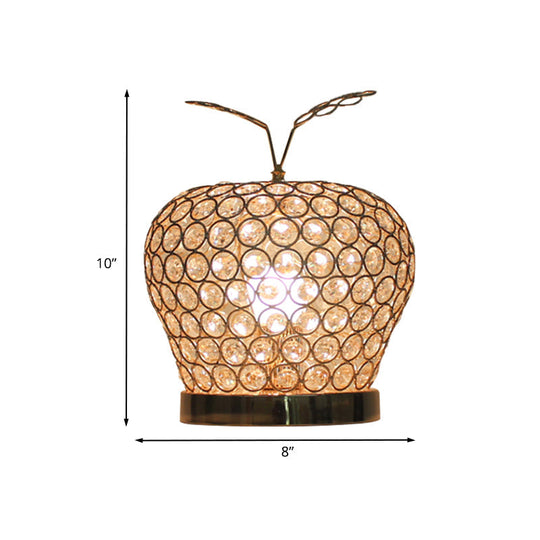 Caterina - Modern Crystal Apple Night Stand Lamp Creative 1 - Light Hotel Table Lighting In Silver