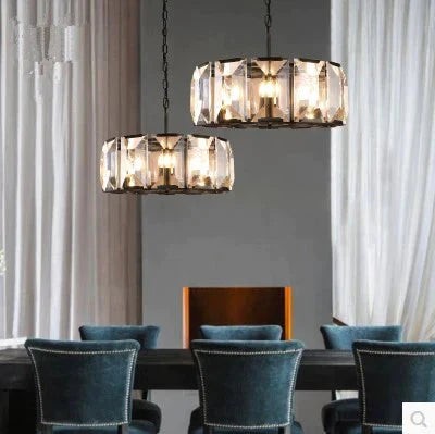 American Retro Neoclassical Crystal Chandelier Personalized Restaurant Lamp Pendant