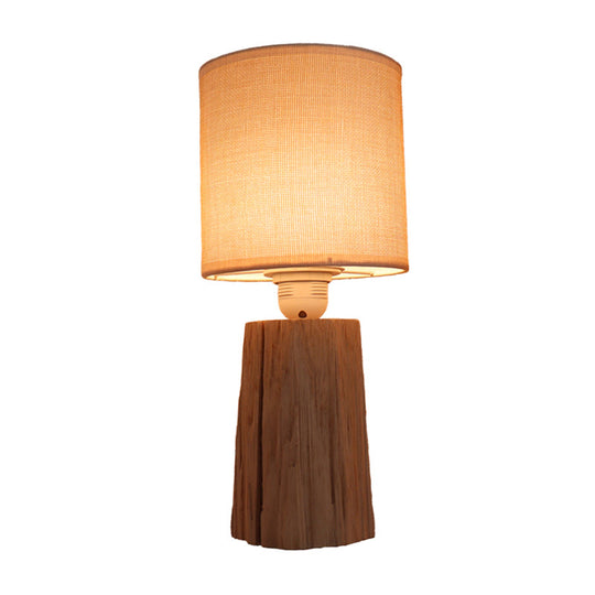 Azmidiske - Classic Style Cylinder Bedroom Night Light With Fabric Shade 1