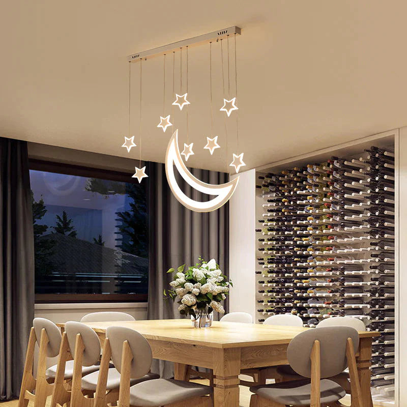 Star Moon Restaurant Chandelier Creative Personality Simple Modern Bedroom Hotel Dining Room Bar