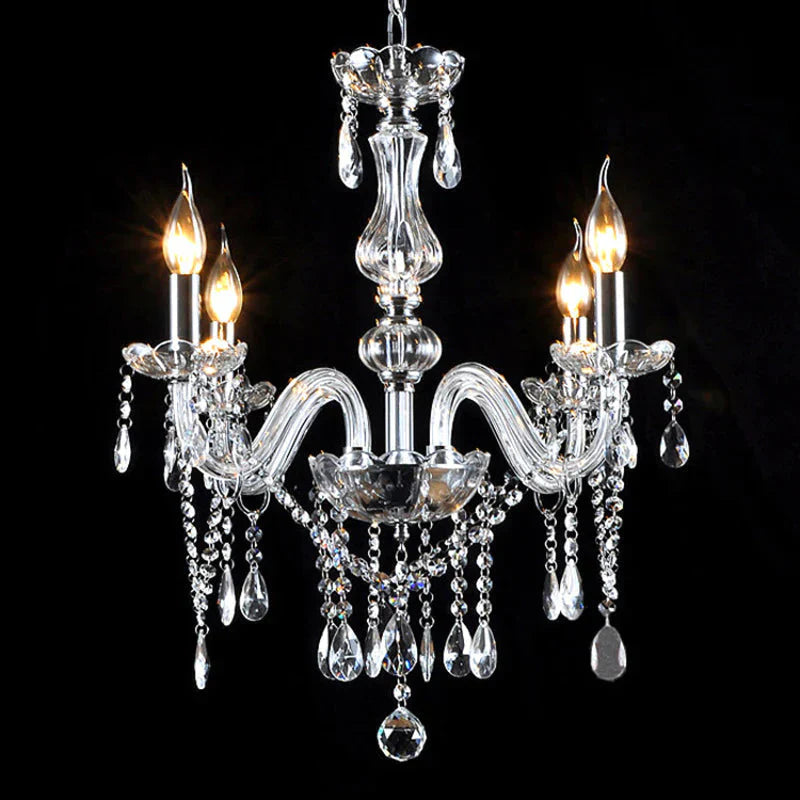 Bedroom Living Room Lamp Hotel European - Style Crystal Restaurant Chandelier Creative Lamps Pendant