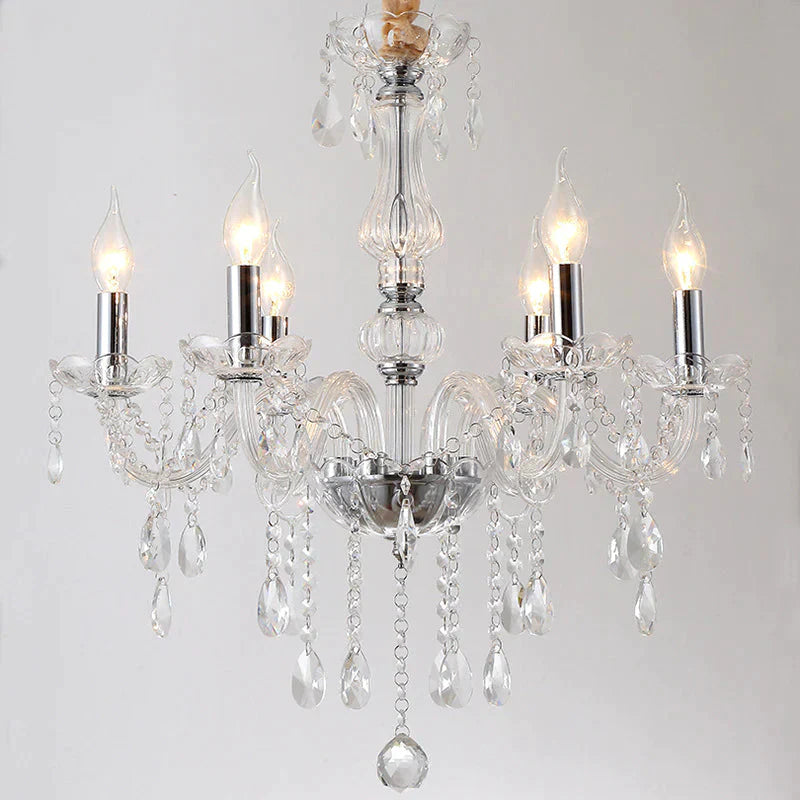 Bedroom Living Room Lamp Hotel European - Style Crystal Restaurant Chandelier Creative Lamps Pendant