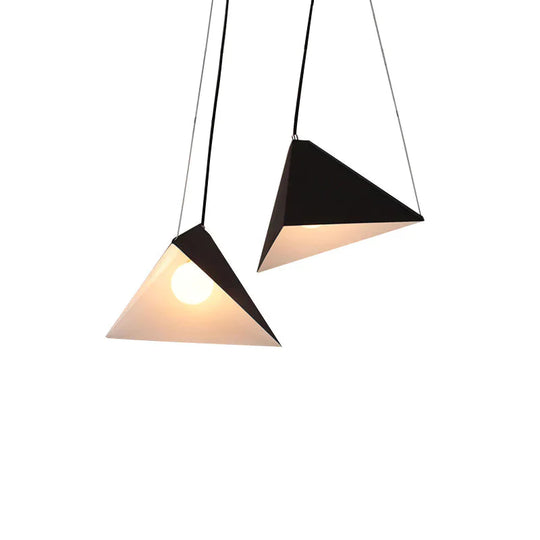 Simple Modern Creative Bedroom Hotel Bedside Chandelier Geometry Triangle Single Head Coffee Shop
