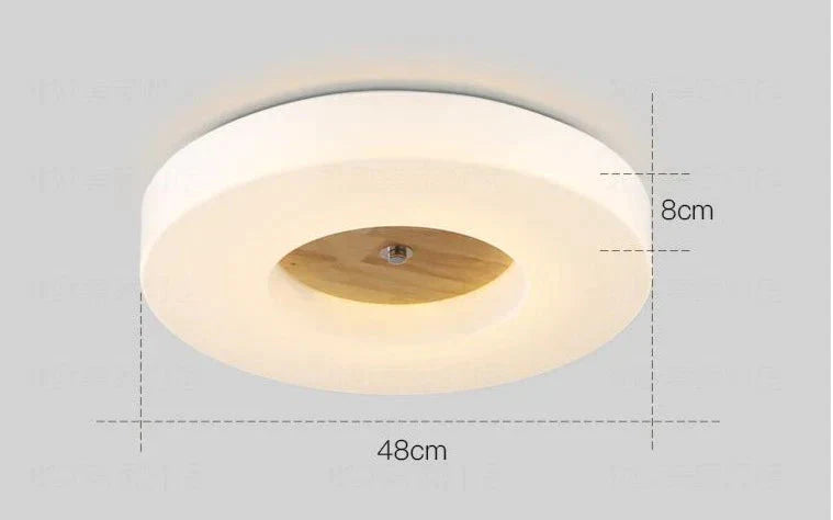 Simple Creative Home Round Solid Wood Ceiling Lamp 48Cm（36W） / Warm Light